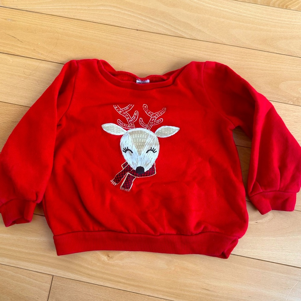 Red Kids Reindeer Sweatshirt
